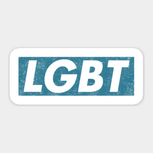 LGBT Blue box logo distressed Sticker