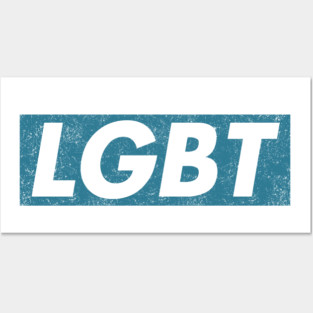LGBT Blue box logo distressed Posters and Art
