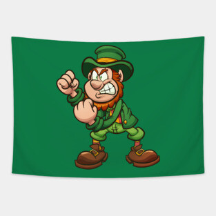 Angry Leprechaun Tapestry
