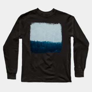Forest Blues - Blue Tinted Foggy Woods Long Sleeve T-Shirt