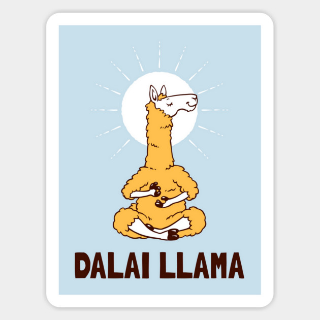 Dalai Llama Sticker by dumbshirts