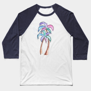 Summer Watercolor Palm Trees Baseball T-Shirt