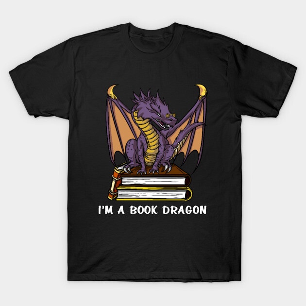 I Am A Book Dragon T-Shirt by underheaven