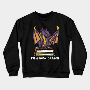 I Am A Book Dragon Crewneck Sweatshirt