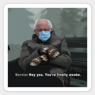 Hey you. You're finally awake. [Bernie Edition] Sticker