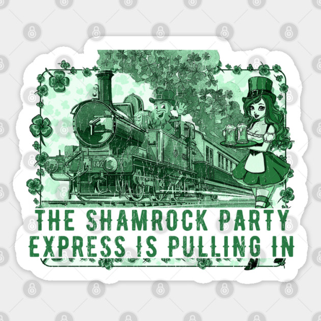 Saint Patrick Leprechaun Shamrock Party Train Sticker by Joaddo