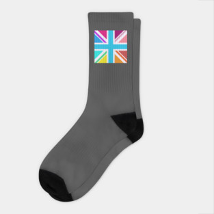 Square Union Jack Flag Multicolored Socks