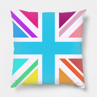 Square Union Jack Flag Multicolored Pillow