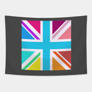 Square Union Jack Flag Multicolored Tapestry