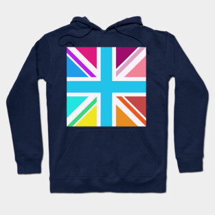 Square Union Jack Flag Multicolored Hoodie