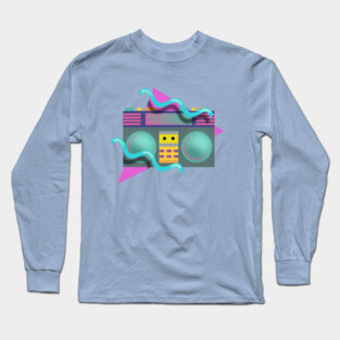 Retro Eighties Boom Box Graphic Long Sleeve T-Shirt