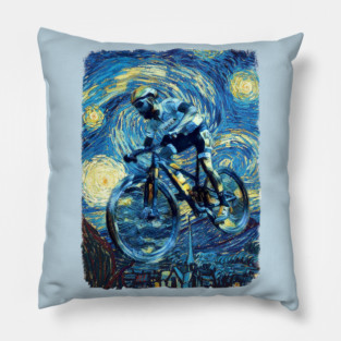 Cycle Van Gogh Style Pillow