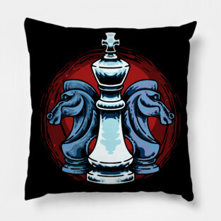 Chess Pieces King And Knight Chess Players Pillow