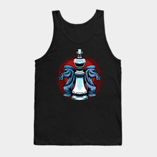 Chess Pieces King And Knight Chess Players Tank Top