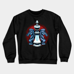 Chess Pieces King And Knight Chess Players Crewneck Sweatshirt