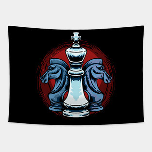 Chess Pieces King And Knight Chess Players Tapestry