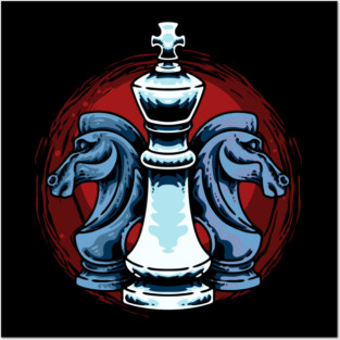Chess Pieces King And Knight Chess Players Posters and Art