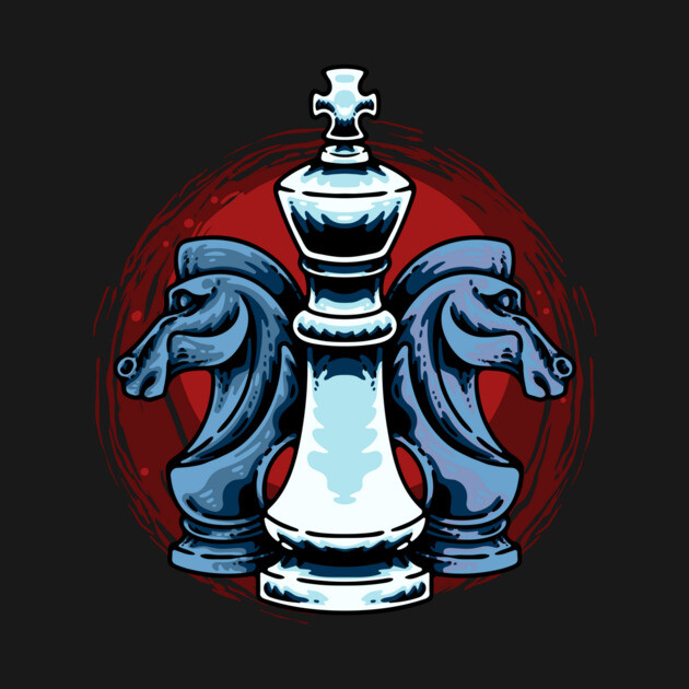 Chess Pieces King And Knight Chess Players by Foxxy Merch