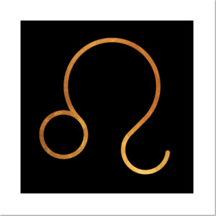 Leo Zodiac Gold Symbol Posters and Art