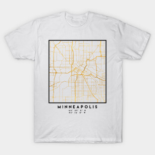 MINNEAPOLIS MINNESOTA CITY STREET MAP ART T-Shirt