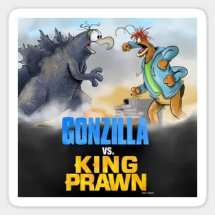 Gonzilla vs. King Prawn Sticker