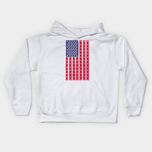 Vintage Bigfoot american flag Kids Hoodie