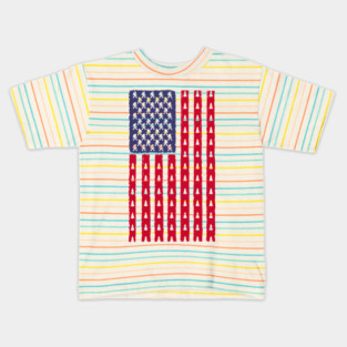 Vintage Bigfoot american flag Kids T-Shirt