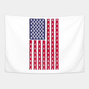 Vintage Bigfoot american flag Tapestry