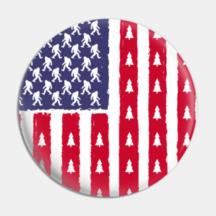 Vintage Bigfoot american flag Pin