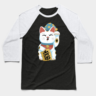 Lucky Cat Sleepy Baseball T-Shirt