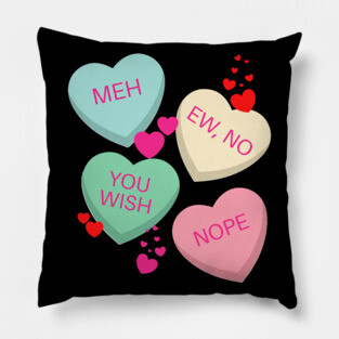 Candy Hearts Anti-Valentine's Day Pillow
