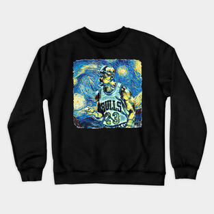 Michael Jordan Van Gogh Style Crewneck Sweatshirt