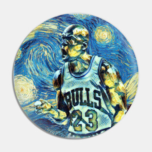 Michael Jordan Van Gogh Style Pin