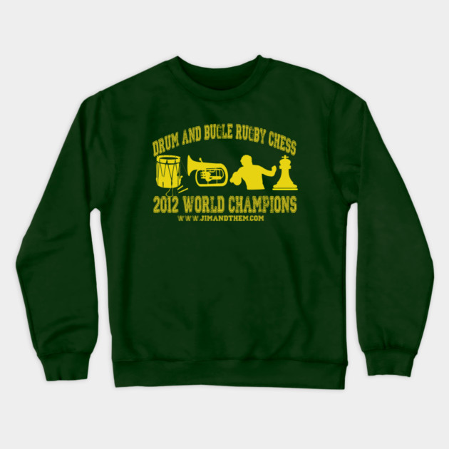 Drum And Bugle Rugby Chess Crewneck Sweatshirt by Jim and Them