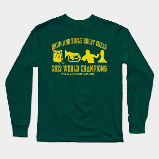 Drum And Bugle Rugby Chess Long Sleeve T-Shirt by Jim and Them