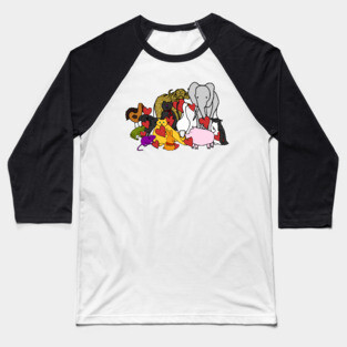 Cute Animals holding Love Hearts for Valentines Day Baseball T-Shirt