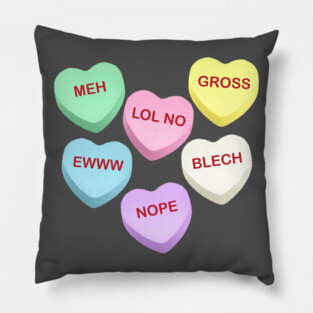 Rude Candy Hearts Pillow