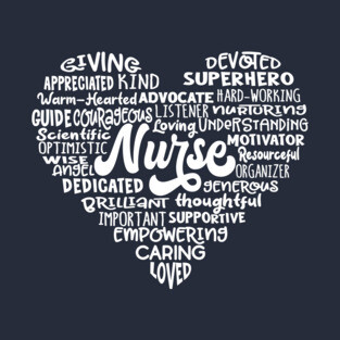 Heart Nurse Word Cloud T-Shirt