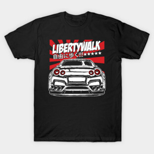 GTR R35 Libertywalk (White Print) - Nissan Gtr - T-Shirt | TeePublic