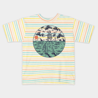 Skeleton Hunting Fish Kids T-Shirt