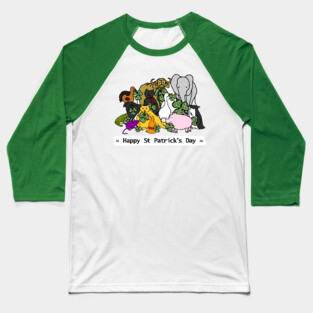Cute Animals say Happy St Patricks Day Baseball T-Shirt