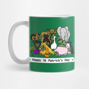 Cute Animals say Happy St Patricks Day Mug