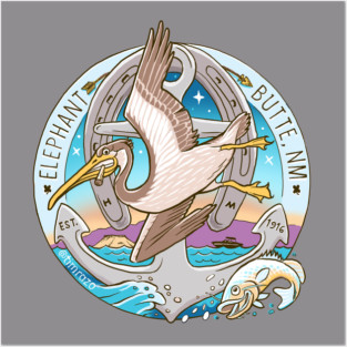 Elephant Butte Brown Pelican Posters and Art