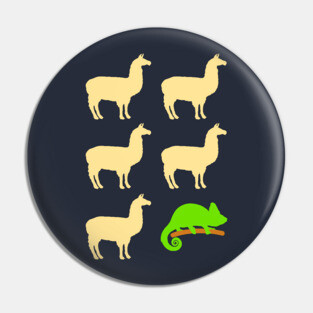Llama Llama Llama Llama Llama Chameleon Pin
