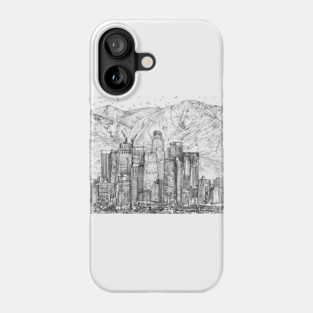 LOS ANGELES skyline - pencil portrait .1 Phone Case