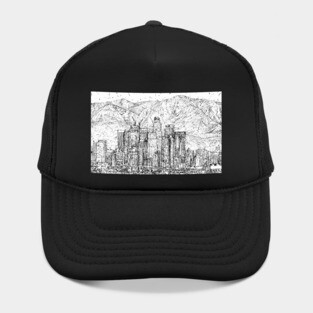 LOS ANGELES skyline - pencil portrait .1 Hat