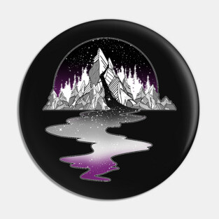 Asexual Flag Mountain River Pin