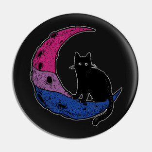 Bisexual Moon Cat Pin