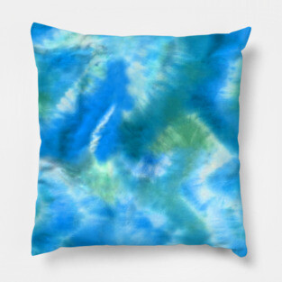 Vibrant Blue Tie-Dye Pillow