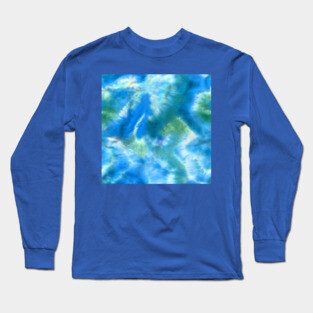 Vibrant Blue Tie-Dye Long Sleeve T-Shirt